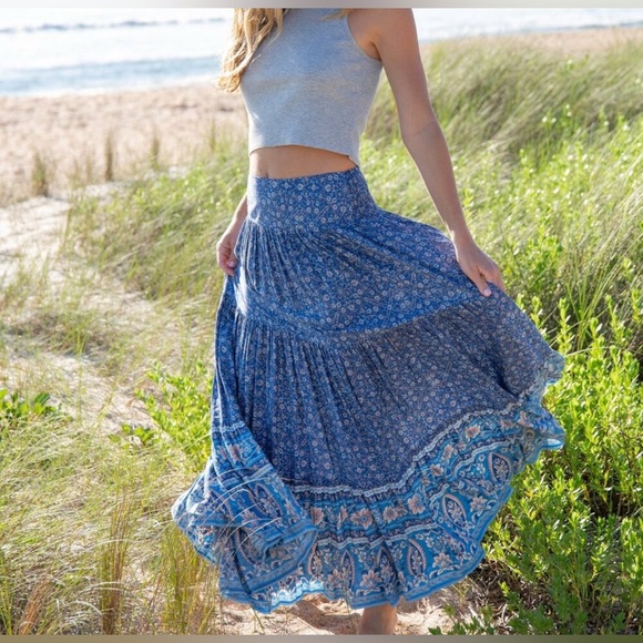 NATURAL LIFE Dresses & Skirts - Natural Life Tired Peasant Floral Cottagecore Boho Festival Flowing Maxi Skirt